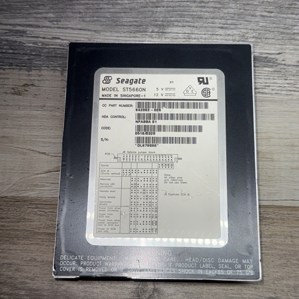 Vintage Seagate Decathlon ST5660N 545MB 3.5" 50-Pin SCSI Hard Drive Untested